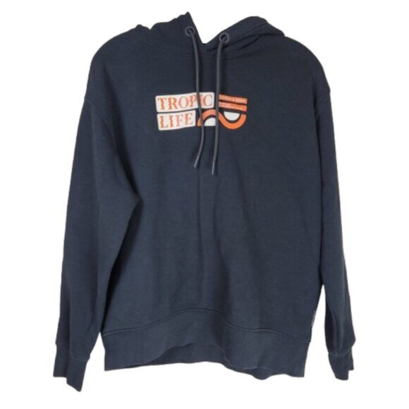 Scotch & Soda Men's Logo Hoodie Sz Small Black Pullover Sweatshirt - Picture 2 of 14